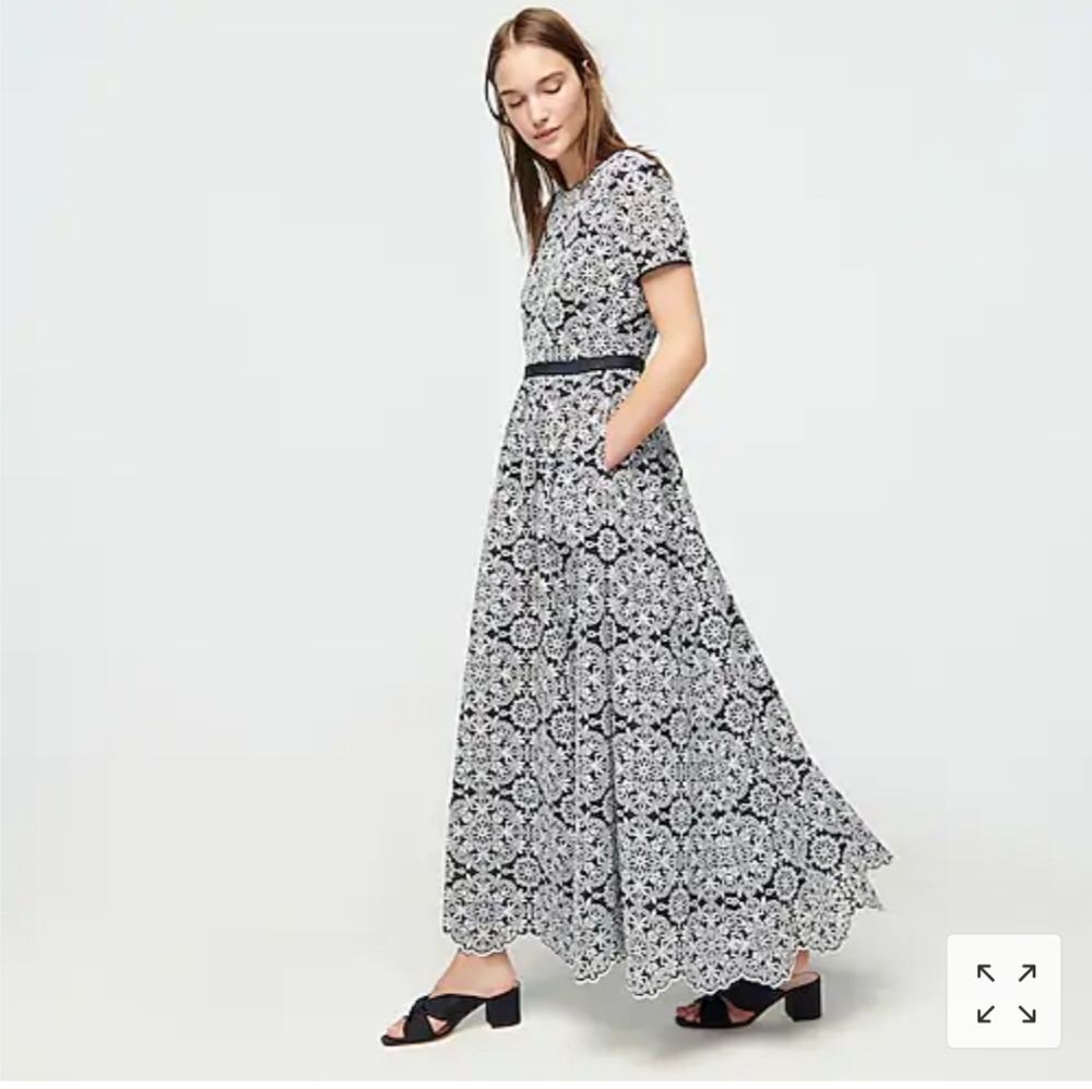 J.Crew Short-sleeve Maxi Eyelet Dress